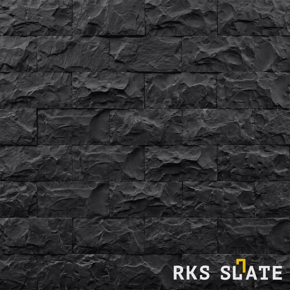 Фасадный колотый камень RKS SLATE Belgian Black Rock (Скала)